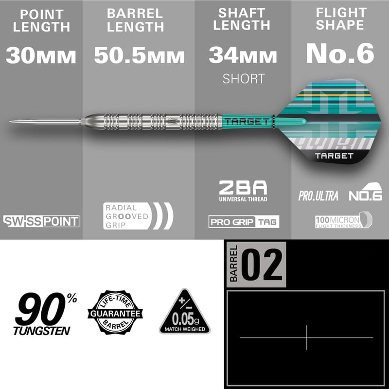 Laden Sie das Bild in Galerie -Viewer, Target Hydro 90% 02 SP Steeltip Darts 2025