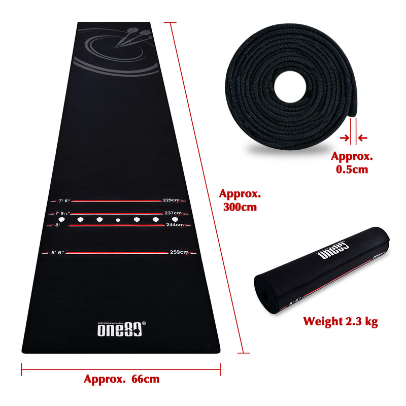 Cargue la imagen en el visor de la galería, Alfombra de dardos One80 con juego de dardos de acero - 3307