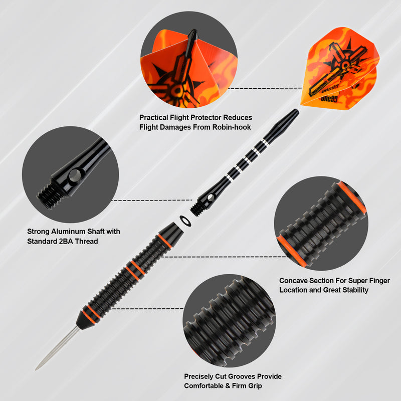 Cargue la imagen en el visor de la galería, One80 Dartpfeil-Set mit Metallspitze, 12 Stück