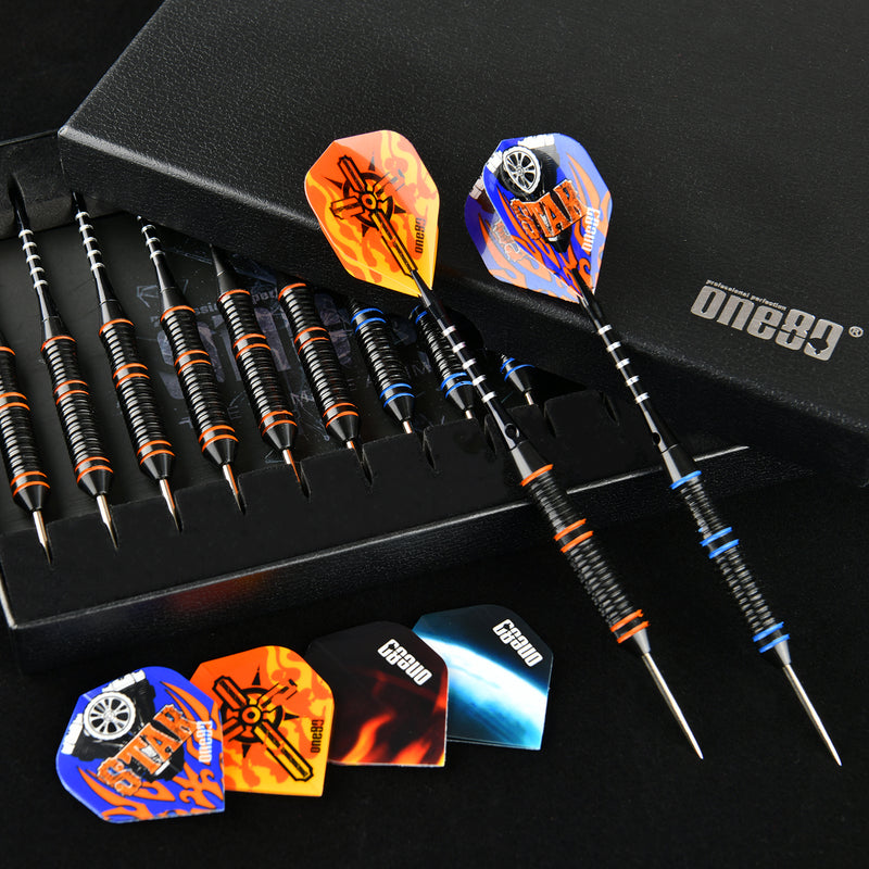 Cargue la imagen en el visor de la galería, One80 Dartpfeil-Set mit Metallspitze, 12 Stück