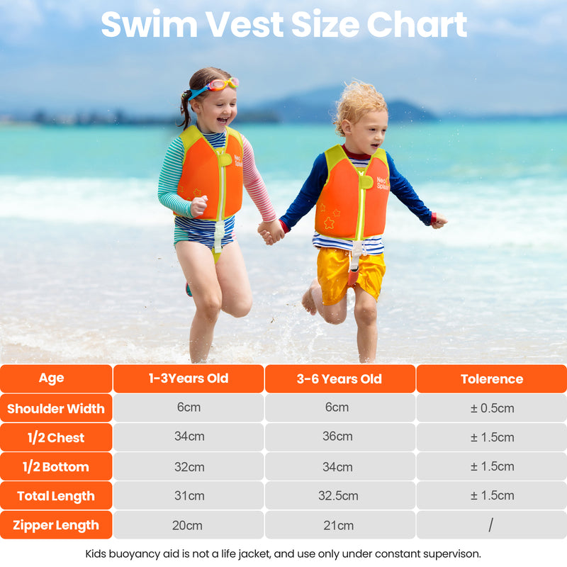 Laden Sie das Bild in Galerie -Viewer, NEO-SPLASH Hochwertige Neopren Schwimmen Jacket für Kinder - Orange