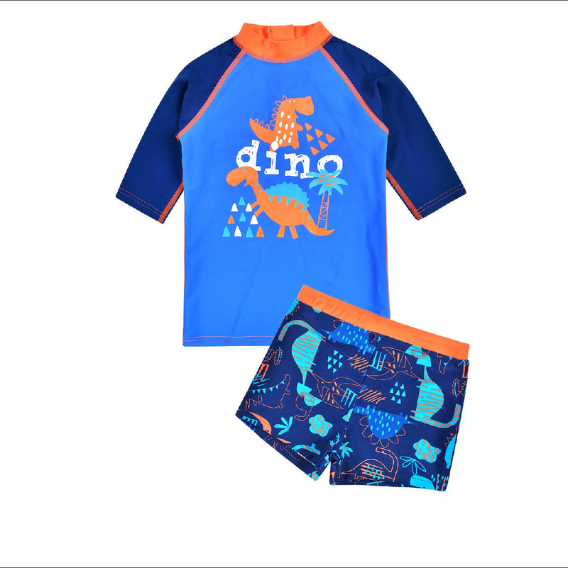 Load image into Gallery viewer, Baby Swimsuit Set Boy UPF 50+, Dinosaur Blue