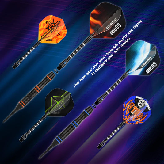 ONE80 Soft Dartpfeile Set für Elektronische Dartscheibe,  12 Stück