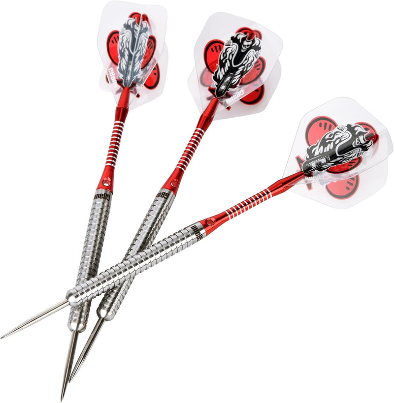 Load image into Gallery viewer, ONE80 Profi-Dartpfeile aus Tungsten – Steeldarts mit Metallspitze, Flights & Shafts im Set, 23g