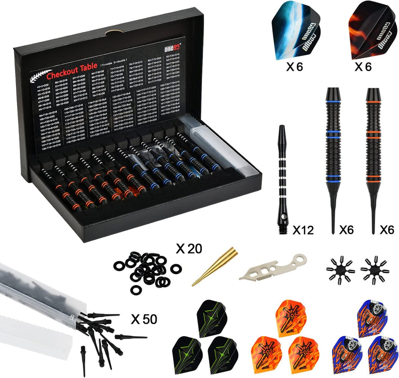 Load image into Gallery viewer, ONE80 Soft Dartpfeile Set für Elektronische Dartscheibe, 12 Stück