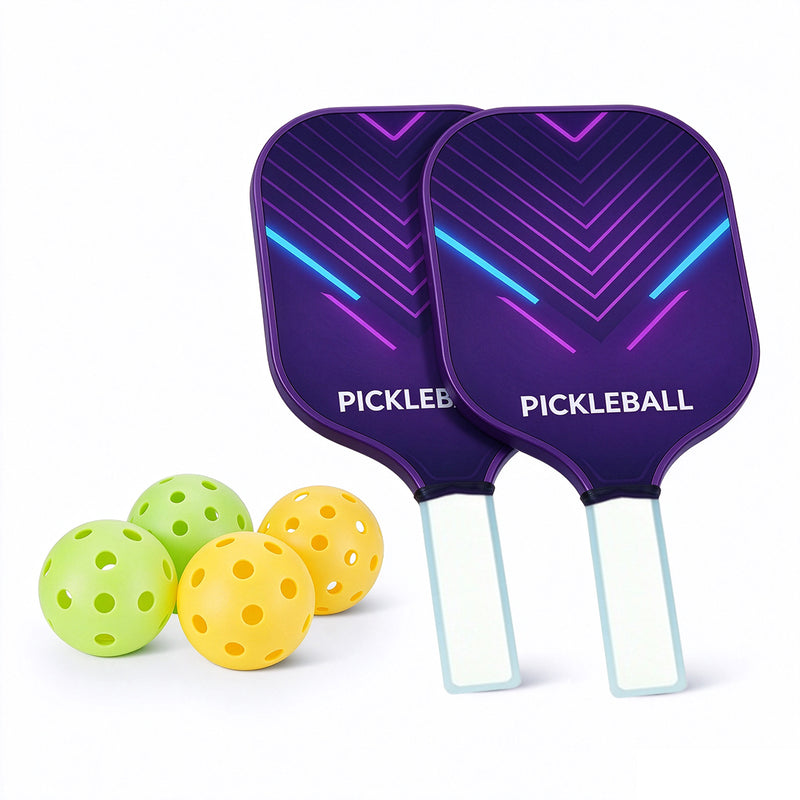 Laden Sie das Bild in Galerie -Viewer, WIN.MAX Pickleball-Set mit 2 Pickleball-Schlägern aus Glasfaser und 4 Bällen