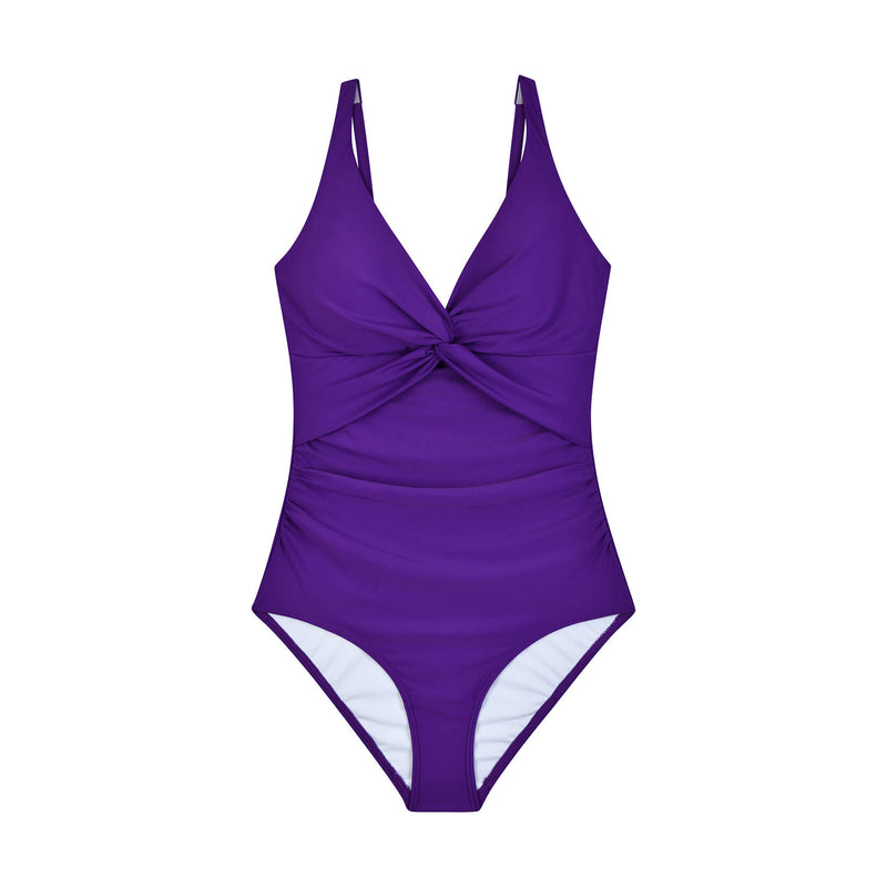 Laden Sie das Bild in Galerie -Viewer, Lila Push-up-Badeanzug mit V-Ausschnitt WMB1908-PU