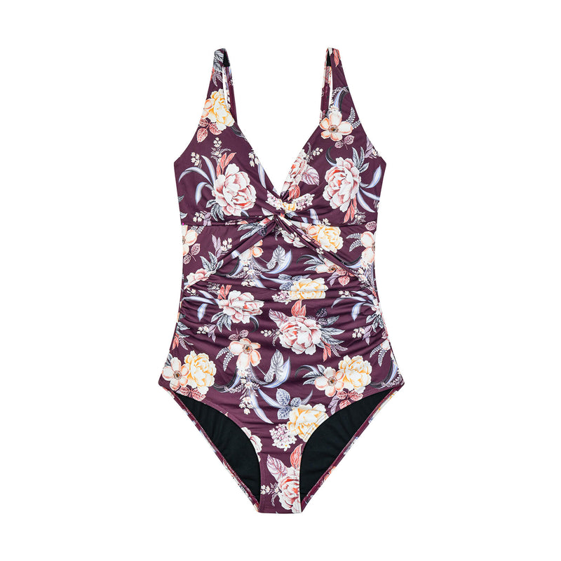Cargue la imagen en el visor de la galería, Bañador de mujer con estampado floral y efecto moldeador.