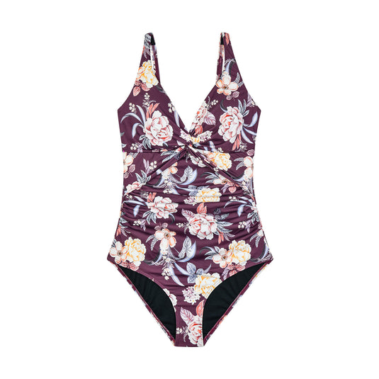 Bañador de mujer con estampado floral y efecto moldeador.