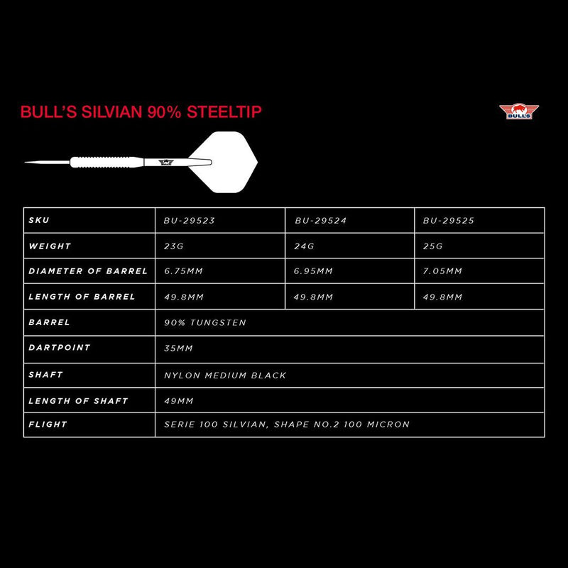 Laden Sie das Bild in Galerie -Viewer, Bull's Silvian 90% Steeltip