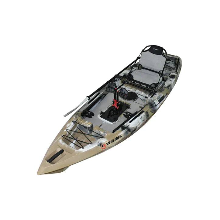 Cargue la imagen en el visor de la galería, WIN.MAX Killer Whale Lake Kayak de pesca con sistema de pedales y 1 remo combinado