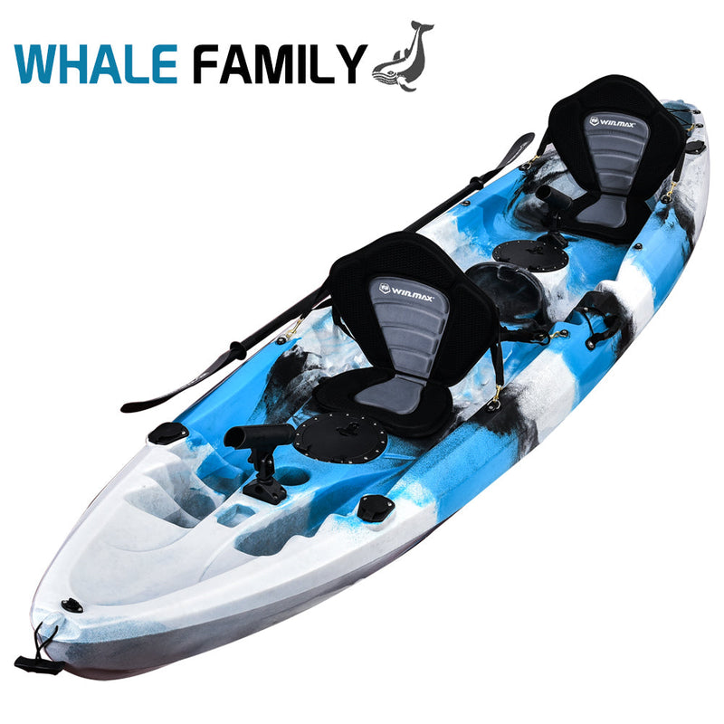 Laden Sie das Bild in Galerie -Viewer, WIN.MAX Whale Family 2 Erwachsene Angelkajak mit 2 Kombi-Paddeln