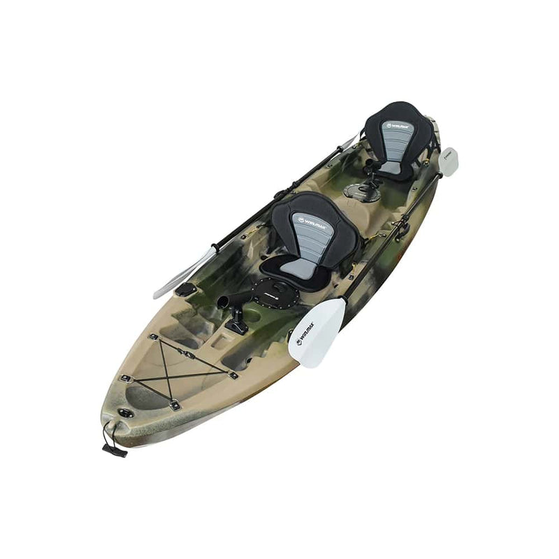 Laden Sie das Bild in Galerie -Viewer, WIN.MAX Whale Family Big Two Seater Fishing Kayak mit 2 Kombi-Paddeln