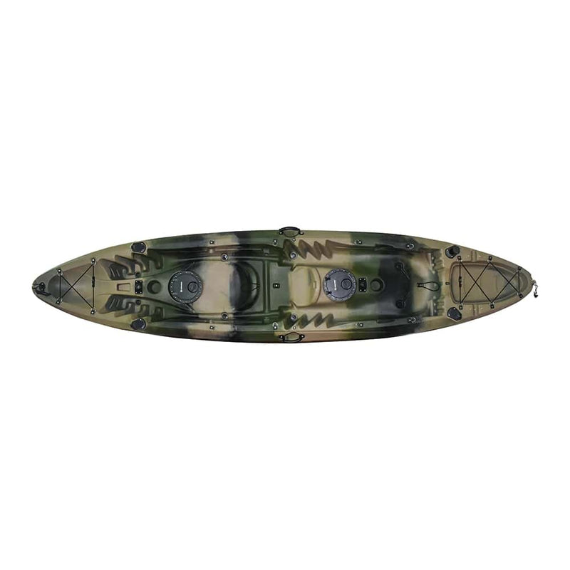 Laden Sie das Bild in Galerie -Viewer, WIN.MAX Whale Family Big Two Seater Fishing Kayak mit 2 Kombi-Paddeln