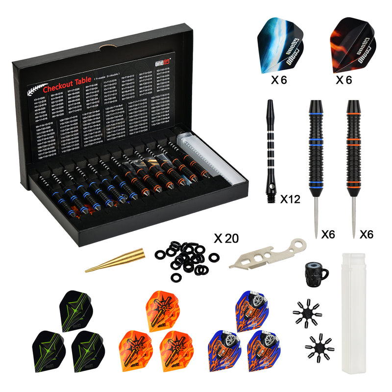 Cargue la imagen en el visor de la galería, One80 Dartpfeil-Set mit Metallspitze, 12 Stück
