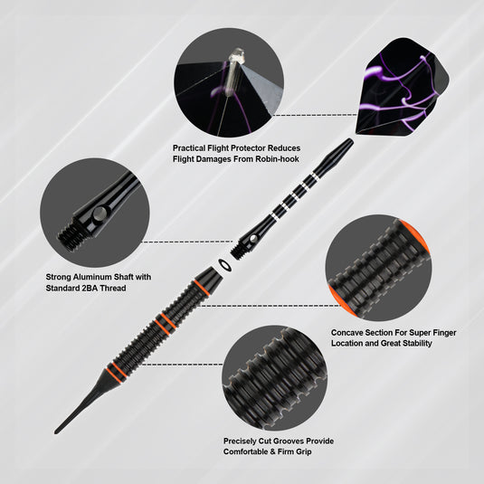 Formula Sports Soft Darts Pfeile Set für elektronische dartscheibe, 12 Stück