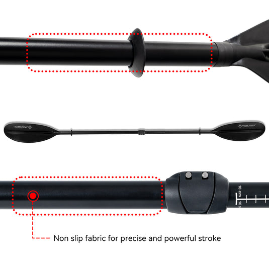 WIN.MAX Aluminium-Ruder für Kajaks, verstellbar 210cm bis 230cm