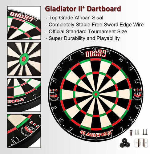 One80 Dartboard Gladiator II Dartboard & PU Protection Ring Set