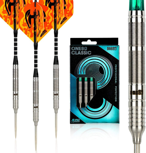 ONE80 90% Tungsten Darts | Steeldarts-Set mit Flights und Shafts