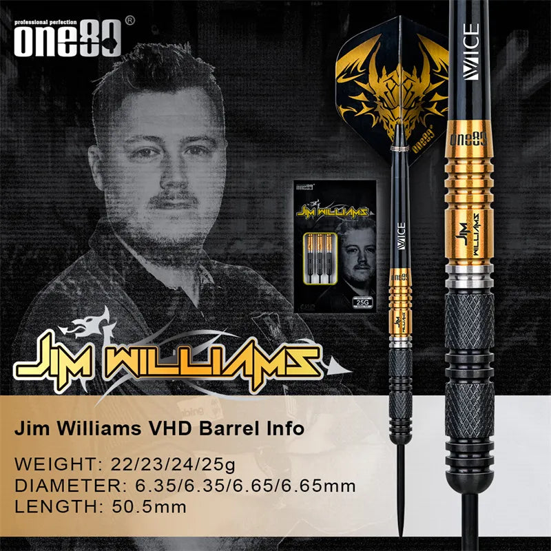 Laden Sie das Bild in Galerie -Viewer, One80 Jim Williams Signature Dart VHD Steel Tip
