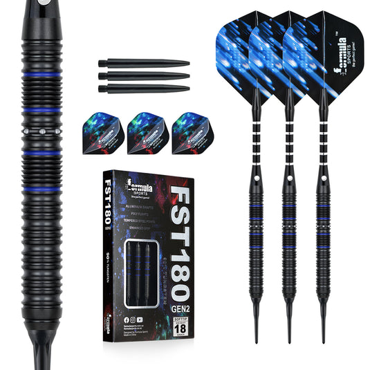 Formula FST180 Gen2 Black+Blue Rings Tungsten Dart Set