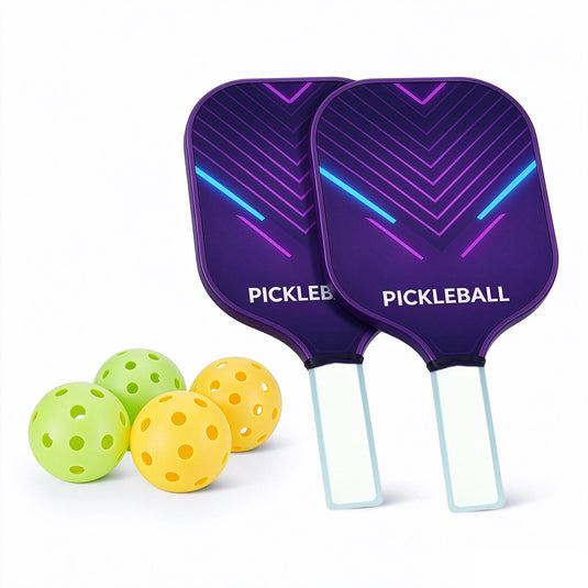 WIN.MAX Pickleball-Set mit 2 Pickleball-Schlägern aus Glasfaser und 4 Bällen