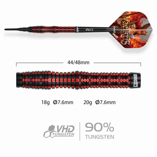 Laden Sie das Bild in Galerie -Viewer, One80 Vaelkris V02 90% Tungsten Softip Dart
