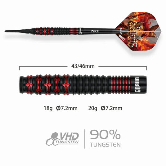 One80 Vaelkris V03 90% Tungsten Softip Dart