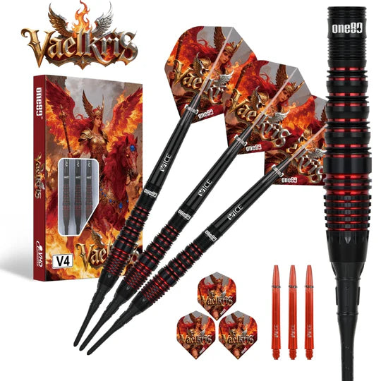 Laden Sie das Bild in Galerie -Viewer, One80 Vaelkris V04 90% Tungsten Softip Darts
